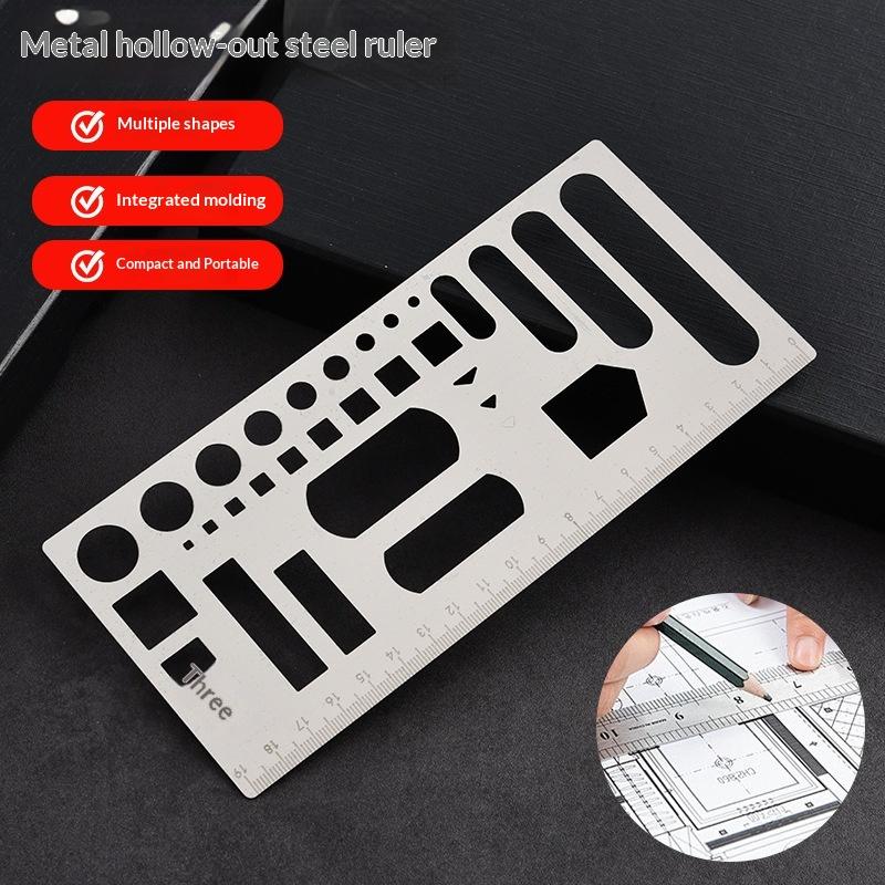 Planned Parenthood - Multifunctional Hollow Metal Ruler Geometric Pattern