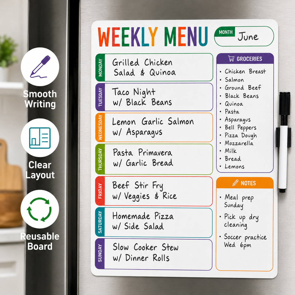 1pc Weekly Menu Fridge Whitebo - Planned Parenthood recensie en prijs