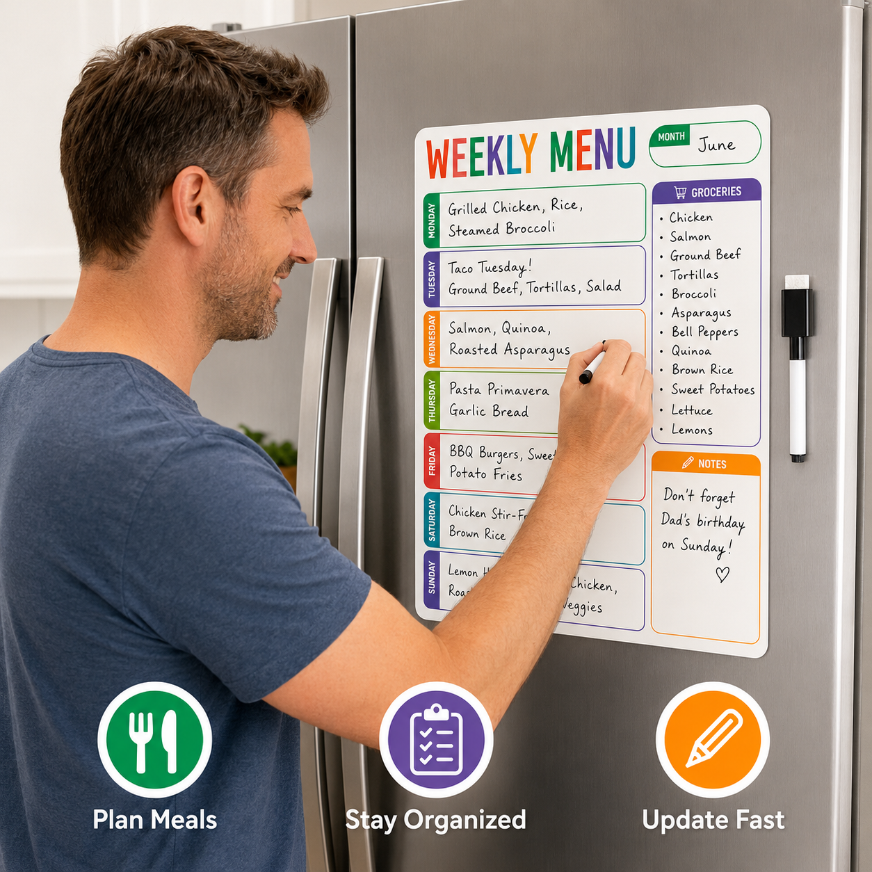 1pc Weekly Menu Fridge Whitebo - Planned Parenthood recensie en prijs